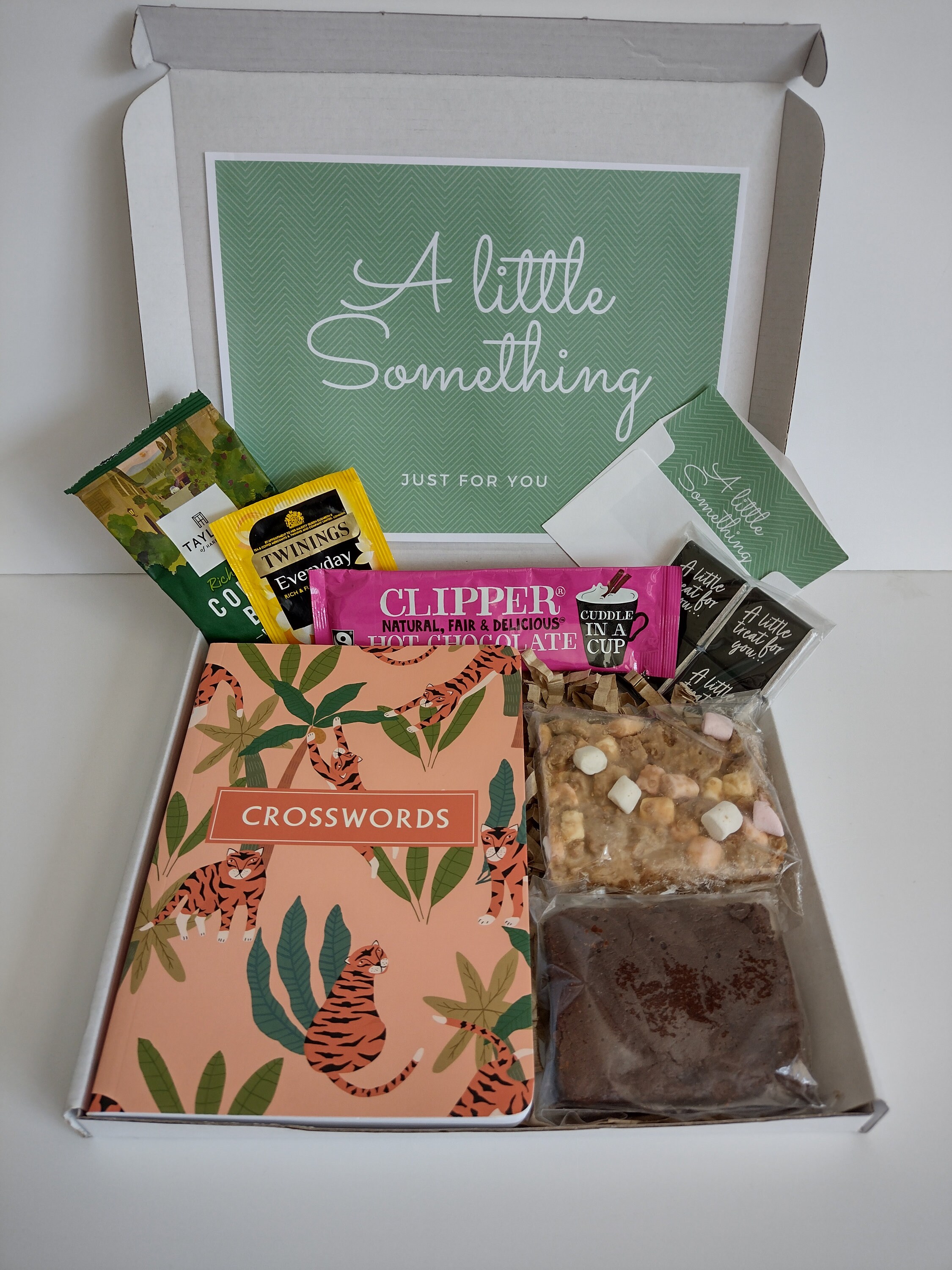 CROSSWORD PUZZLE GIFT / puzzle book gift box / treat / relaxation / hug in a box / tiger crossword book