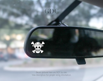 Pirate Jolly Roger Decal | Anime | Mini Sticker | Multiple Sizes | Vinyl | Rearview mirror