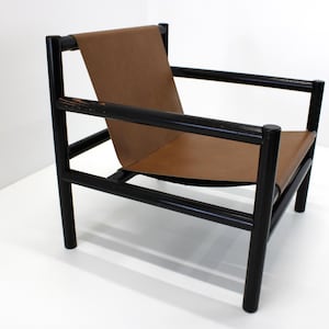 Armchair Barbara / ORIGINAL / Armchair By Branko Uršič For Stol Kamnik 60s / Vintage Safari Chair / Leather Lounge Chair