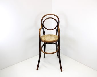 Thonet Children's High Chair / Antique Thonet Chair / Model 1230 From 1890 / Bentwood Highchair / Bentwood and Wicker Caned