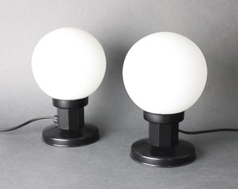 Pair of Nightstand Lamps/Vintage Desk Lamp/Bedside Lamp Pair/Globe Lamps/Space Age Light Fixture/Yugoslavia 80's Furniture/MCM/Atomic Lights