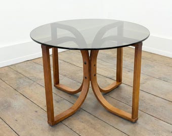 Vintage Coffee Table / Yugoslavia 70s / Wooden Table With Glass / Scandinavian Design/ Rustic / Coffee Table For Living Room