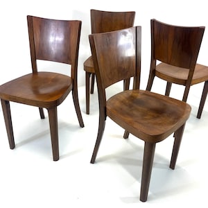Set Of 4 Vintage Dining Chairs / Made in Yugoslavia By Stol Kamnik / Wooden Chairs 70s / Dine Set / Bistro Chairs