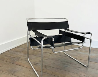 WASSILY Chair By Marcel Breuer / Vintage Lounge Chair / Iconic Armchair / Chrome Frame With Leather