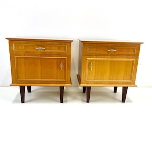 Pair Of Nightstands / Vintage Bedside Table / Wooden Night Table / Storage Tables / Bedroom Furniture 60s/ Bedside Cabinets