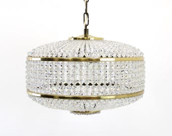 Designer Lamp- J.L. Lobmeyr Austria / ORIGINAL / Light Of Brass And Swarovski Crystals / Special RARE Lamp 60s / Crystal Chandelier