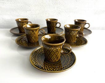 Set of 6 Coffee Cups and Saucers/Cups KIL Liboje Yugoslavia70s/Vintage Coffee Mug/Mid Century Coffee Cups/Set of 6 Espresso Cups/Coffee Cups