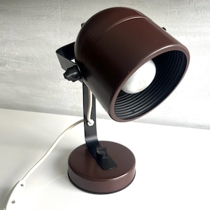 Vintage Desk Lamp / Yugoslavian Table Lamp / Brown Small Lamp Sijaj Hrastnik 80s / Table Lamp / Table Lighting / Original