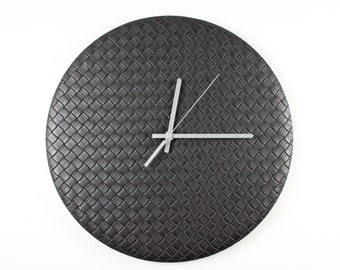 Black Minimalist Wall Clock / Modern Wall Clock / Silent Wall Clock / Unique Round Clock / Large Clock/ / Design Clock / Living Room Clock