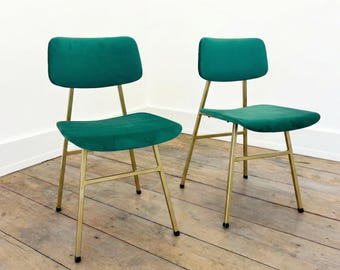1 Of 2 Mid-Century Modern Chairs By Niko Kralj For Stol Kamnik / Restored / Minimalist  Gold Design / 60s Yugoslavia