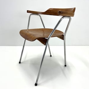 Vintage Armchair / ORIGINAL / The First Version Model 4455 By Niko Kralj For Stol Kamnik / Vintage Wooden Chair / Aluminium Chair Frame