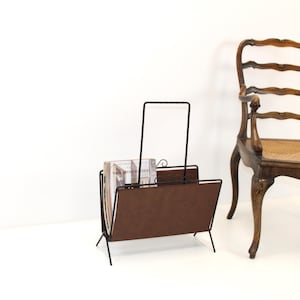 Mid-Century Magazine Rack / Newspaper Stand 70s  / Magazine Rack Floor / Folding Rack / Vintage Paper Holder / Rack Holder