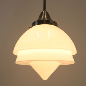 Vintage Pendant Lamp / W.Gispen Design Lamp / Netherlands Lamp 30s / Original / Art Deco Lamp / Lamp Of Opaline Glass