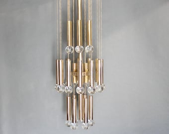 Lámpara de araña Sciolari / Lámpara de araña vintage de Gaetano Sciolari / Lámpara de diseño italiano de los años 70 / Lámpara de la era espacial / MCM Lighting