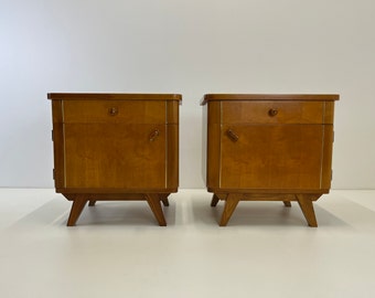 Pair of nightstands/Vintage bedside cabinets/Bedroom furniture/Night tables/Night stands/Scandinavian style/60's Polished furniture