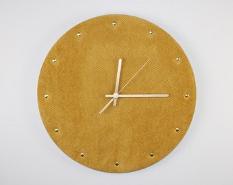 Modern Wall Clock/Yellow Design Clock/Unique Wall Clock/Round Clock/Modern Wall Clock/Large Clock/Handmade Clock/Living room/Kitchen Clock