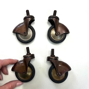 Set Of 4 Vintage Castors / Old Industrial Wheels / Metal Wheels / Multi-purpose Castors