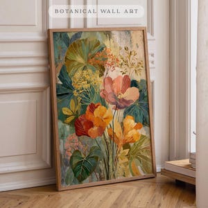 Colourful Botanical Wall Art Print – Modern Floral Nature Artwork | Unframed - Print Only