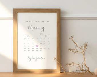 Il giorno in cui sei diventata la mia mamma - Stampa personalizzata / Regalo per la festa della mamma per la mamma / Senza cornice - Solo stampa