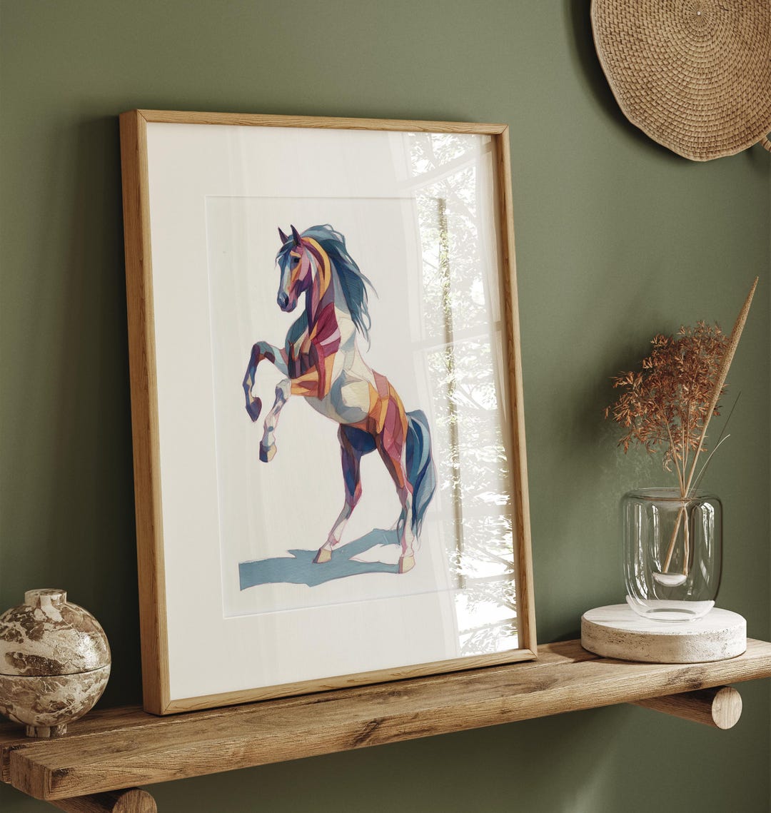 Colourful Abstract Horse Art Print – Modern Equestrian Wall Art ...