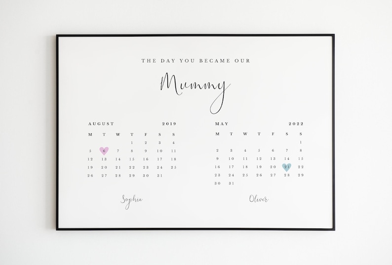 Il giorno in cui sei diventata la nostra mamma - Stampa personalizzata / Regalo per la festa della mamma per la mamma / Senza cornice - Solo stampa immagine 4