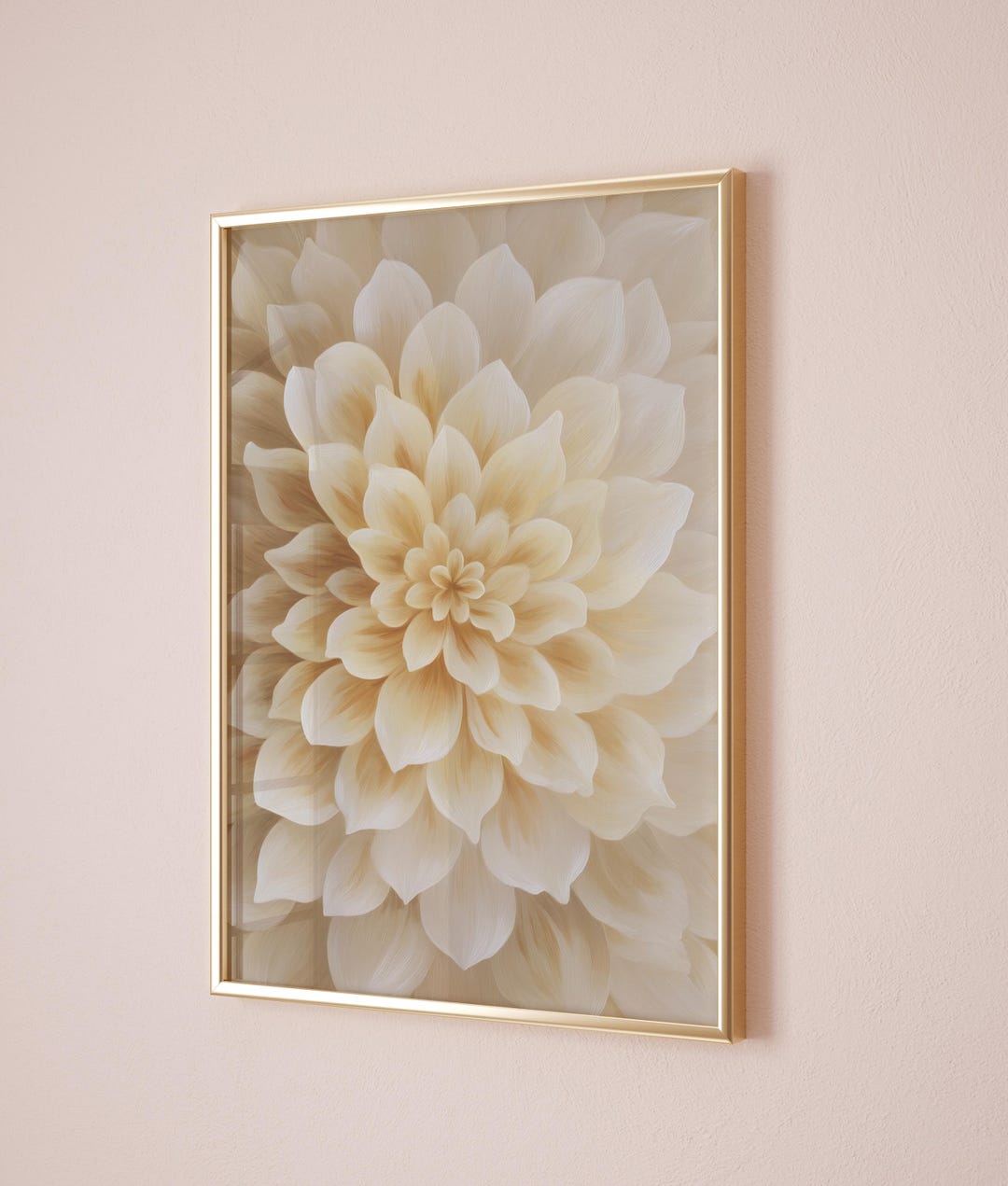Neutral Floral Wall Art – Beige Flower Close up Print | Unframed ...