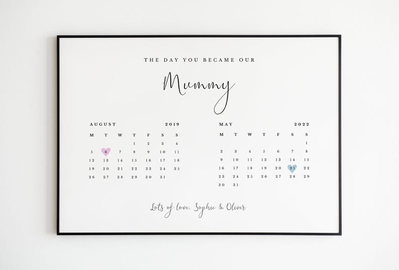 Il giorno in cui sei diventata la nostra mamma - Stampa personalizzata / Regalo per la festa della mamma per la mamma / Senza cornice - Solo stampa immagine 5