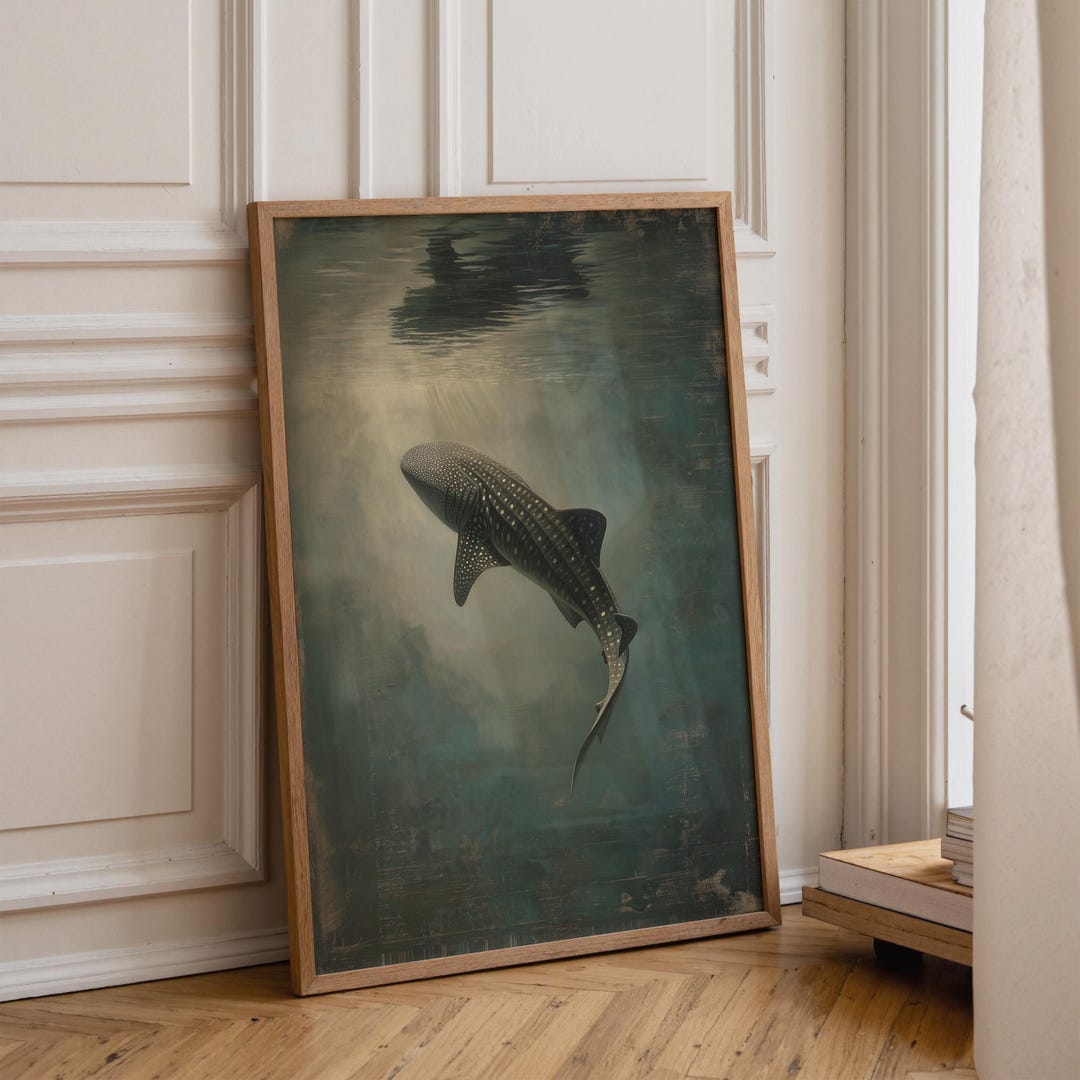 Whale Shark Wall Art Print – Coastal Ocean Sea Life Decor | Unframed ...