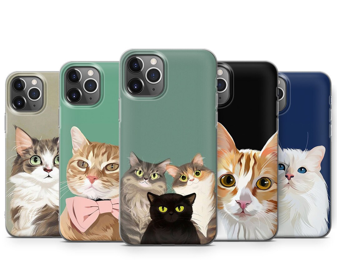 Cute Cats Phone Case Kittens Phone Cover for iPhone 15 14 13 12 11 X Xs