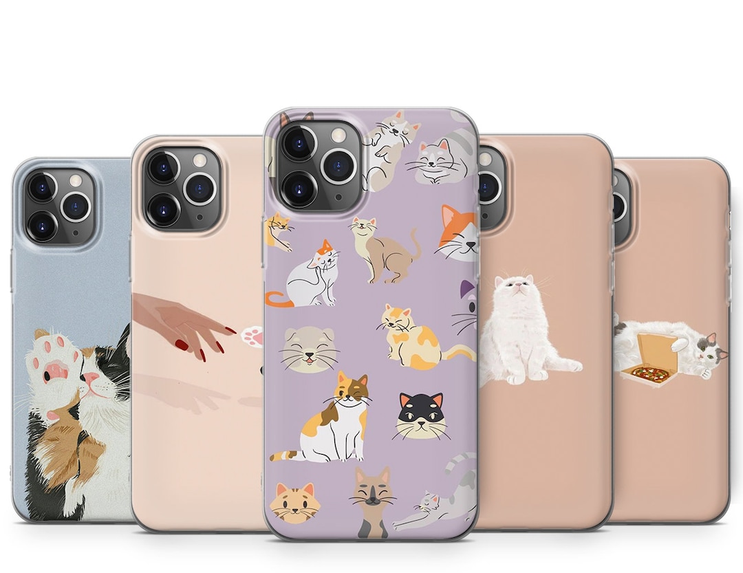 Cute Cats Phone Case Kawaii Kittens Phone Cover for iPhone 15 14 13 12