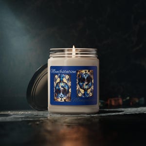 Tarot, The Magician Card, Manifestation Spell Candle, 9oz - Spiritual Gift, Aromatherapy Candle, Meditation Accessory, Relaxation Gift