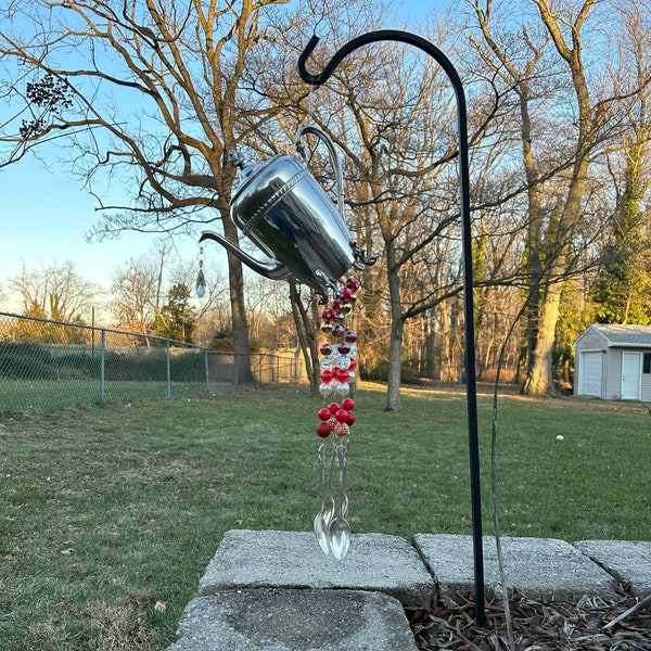 Silver Teapot and Teaspoons Windchime