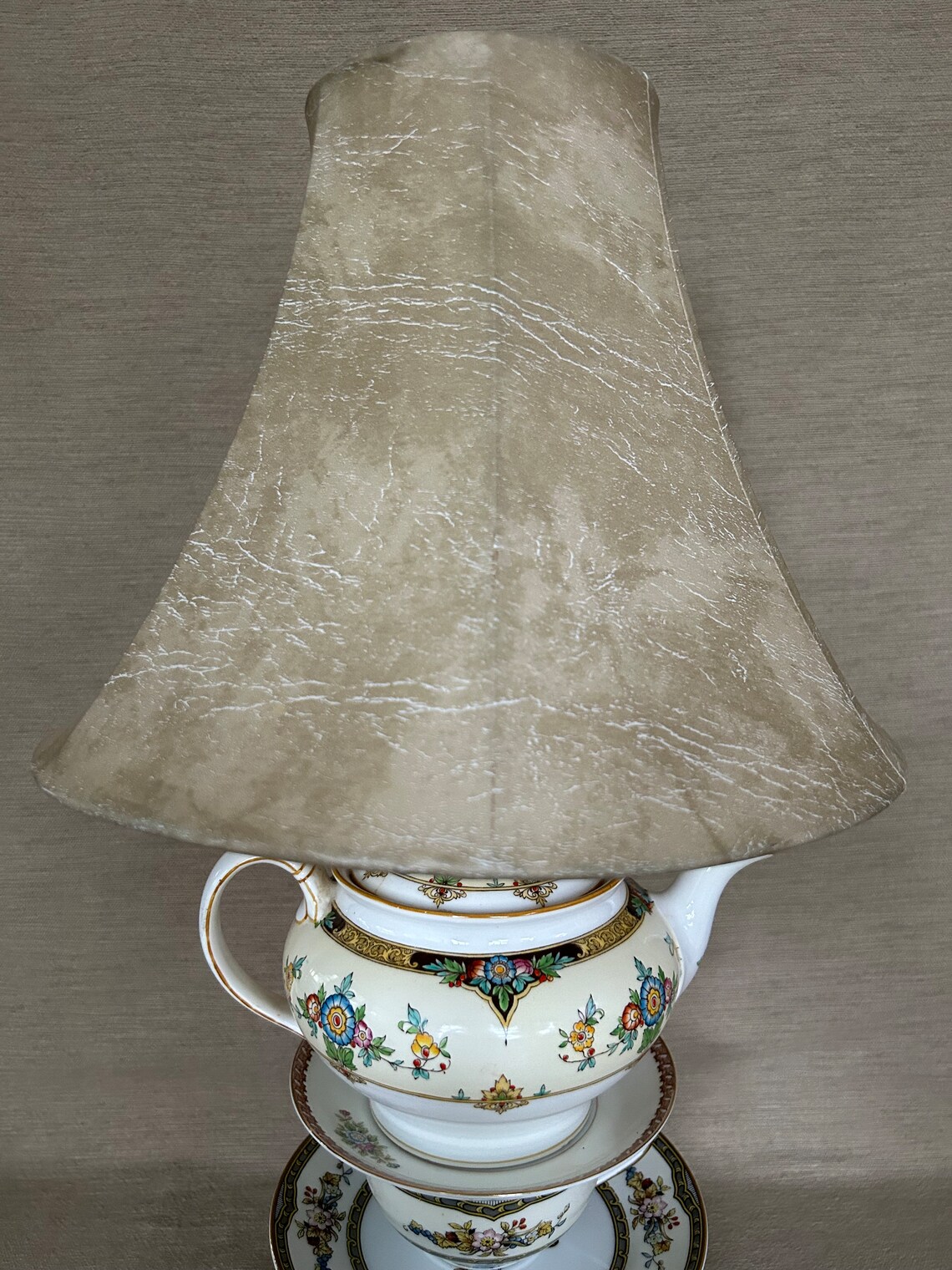 Floral Banded Stacked Teapot/teacup Lamp Etsy