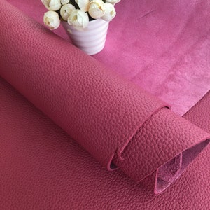 Láminas de piel de vacuno auténtica italiana con relieve granulado de color rosa de 2 mm de grosor