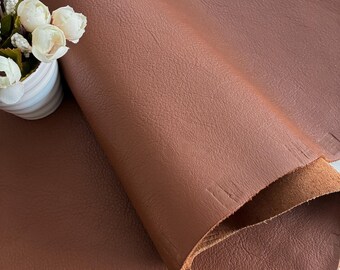 2.0mm Thickness Brown Full Grain Pebbled 100% Real Cowhide Leather Sheets Various Sizes