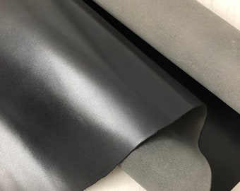 1.0mm Thick Black Smooth 100% Real Cowhide Leather Pieces Sheets Multiple Sizes