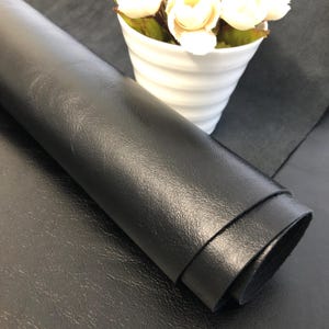 Cuero de vaca italiano 100 % auténtico de grano completo, de color negro, suave, de 1,2 a 1,4 mm de grosor, en varios tamaños