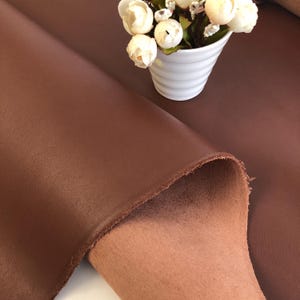 Pelle bovina italiana 100% vera, pieno fiore, morbida, marrone scuro, mogano, 1,8-2,0 mm di spessore, varie misure NOCG2409