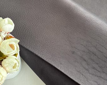 2.0- 2.5mm Thick Metallic Black Full Grain Pebbled Double Shoulder 100% Cowhide Leather Sheets Various Sizes