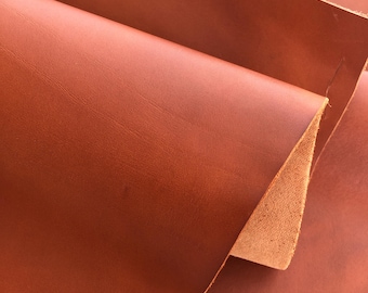 1.4-1.6mm Thickness Honey Brown Smooth Full Grain Italian 100% Real Cowhide Leather Multiple Sizes NOCG2408