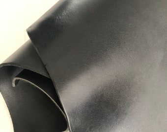 2.8- 3mm Black ITALIAN Veg Tan Leather Full Grain Double Shoulders Cowhide Sheets