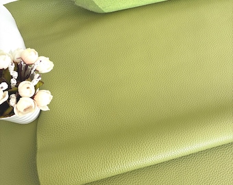 2.0mm Thickness Lime Green Pebbled Full Grain Italian 100% Real Cowhide Leather Sheets Pieces Multiple Sizes