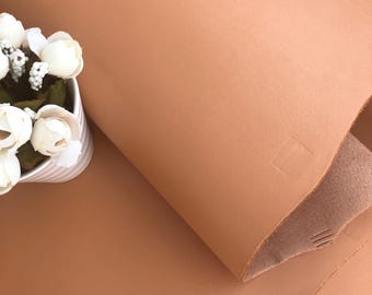 1.4-1.6mm Thickness Skin Tone Light Tan Brown Smooth Full Grain Italian 100% Real Cowhide Leather Multiple Sizes NOCG2400