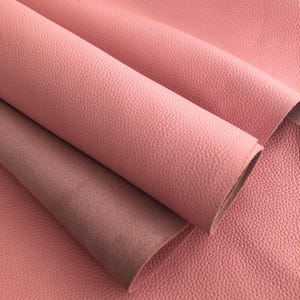 Láminas de piel de vaca 100 % auténtica de grano completo, granulada y suave, de color rosa pálido