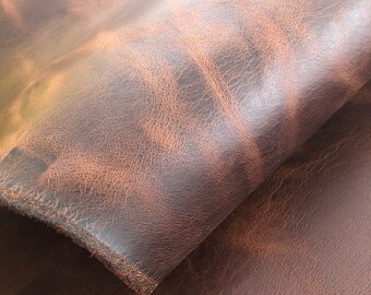 1.8mm - 2.0mm Thick Brown Crazy Horse Full Grain 100% Real Cowhide Leather Sheets