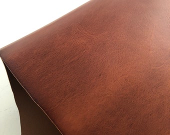 2.8- 3mm Dark Tan Brown ITALIAN Veg Tan Leather Full Grain Double Shoulders Cowhide Sheets