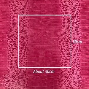 May include: Pink faux crocodile embossed fabric with a square section marked "About 30cm" and "30cm" on the right side.
