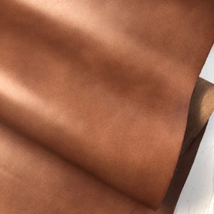 Tan Brown Smooth ITALIAN Veg Tan Full Grain 100% Real Cowhide Leather Sheets Multiple Size