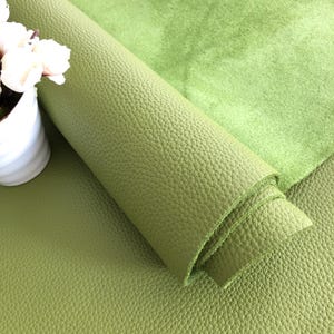 Láminas de piel de vacuno italiana 100 % auténtica, de grano completo, granulada, color verde lima, de 2,0 mm de grosor, en varios tamaños.
