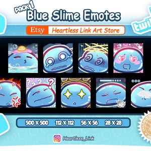 Blue Slime Emotes Pack-1  // Twitch // Discord // Youtube// Streamers